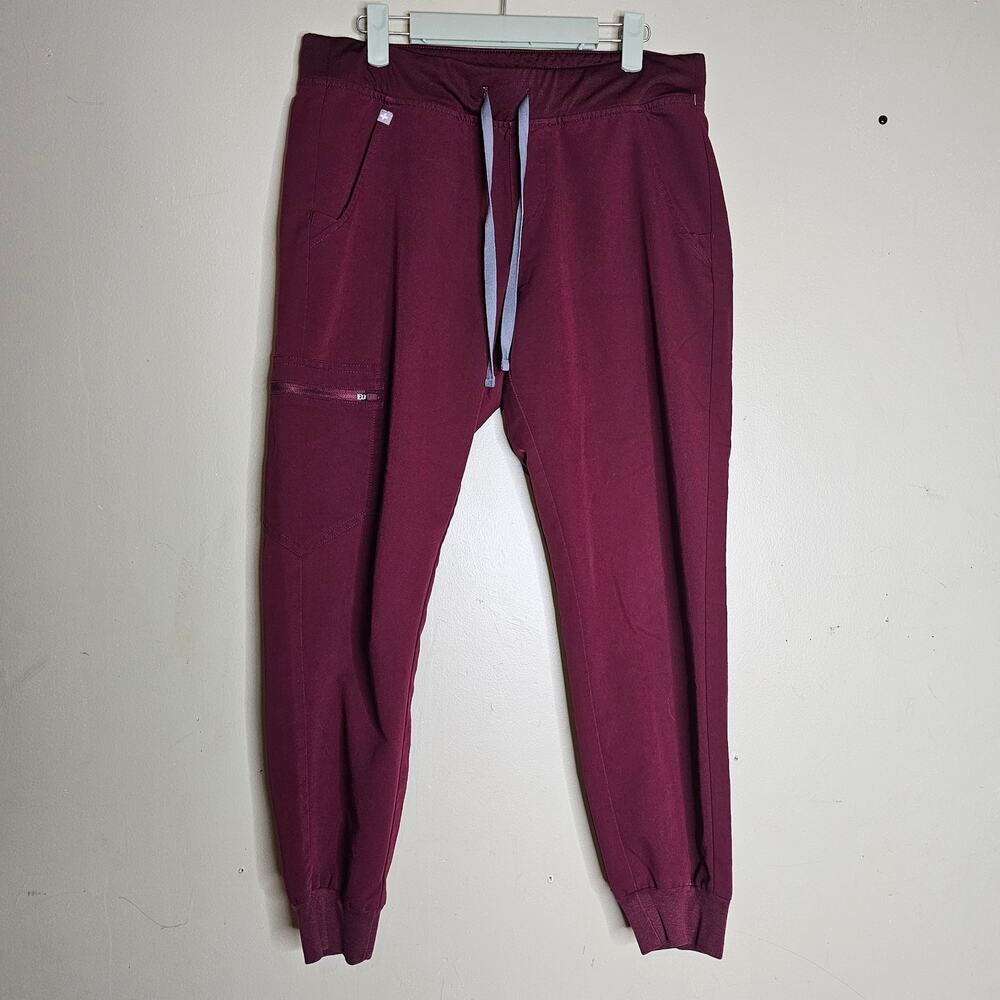 FIGS Zamora Jogger Scrub Pants Maroon Burgundy Womens Uniform Nursing Size M/P